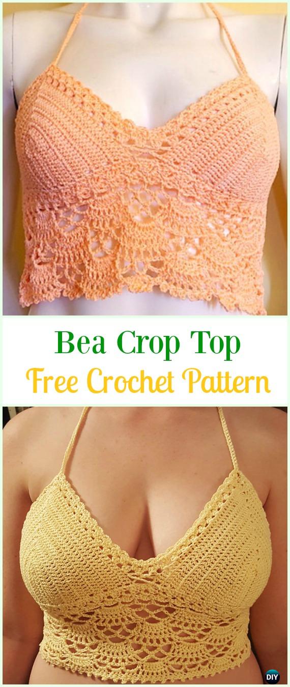 Crochet Bea Crop Top Free Pattern-#Crochet Summer Halter #Top Free Patterns