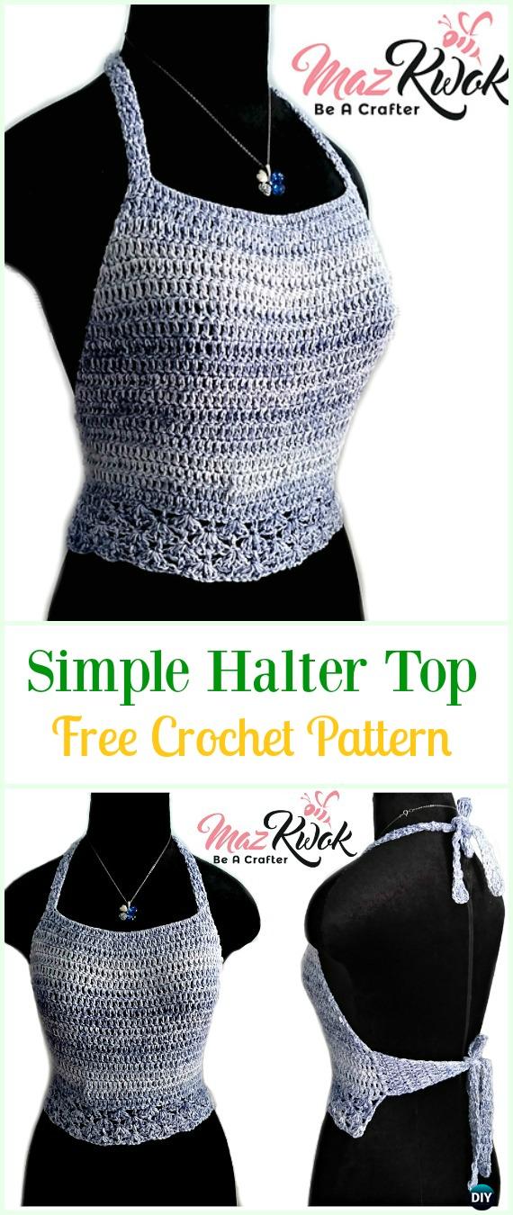 Crochet Simple Halter Top Free Pattern-#Crochet Summer Halter #Top Free Patterns