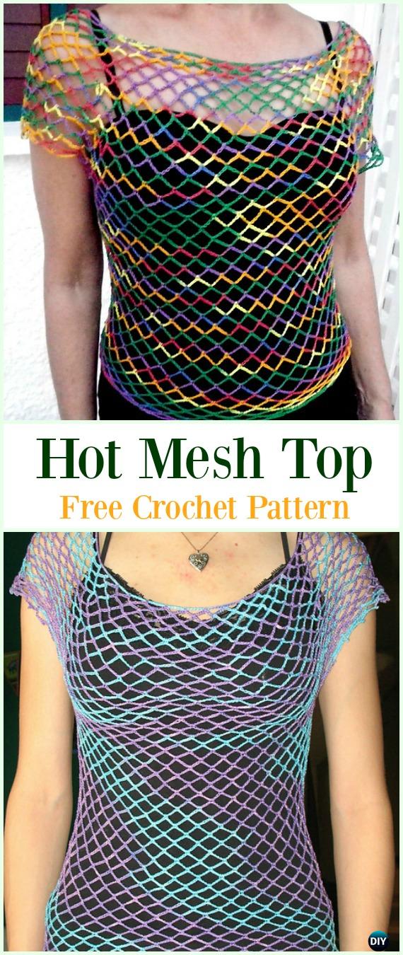 Crochet Hot Mesh Top Free Pattern-Crochet Summer Top Free Patterns