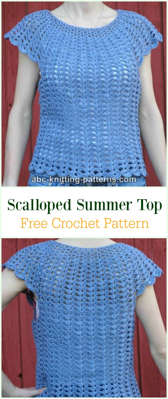Crochet Scalloped Summer Top Free Pattern-Crochet Summer Top Free Patterns