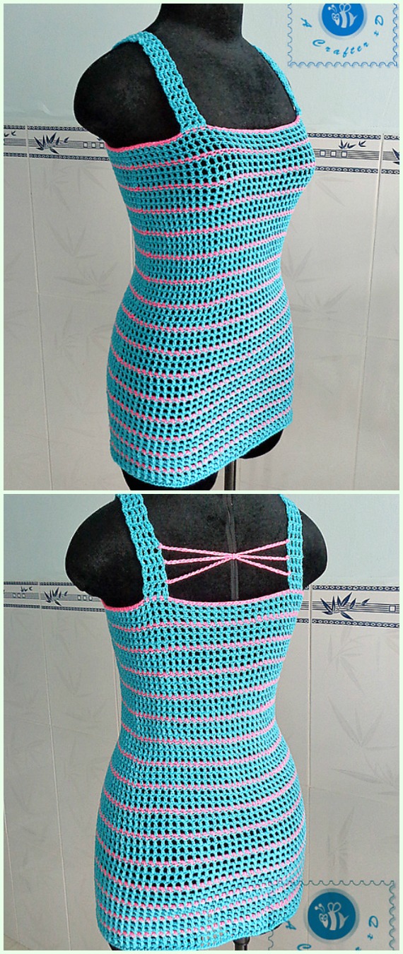 Crochet Pink Striped Tank Top Free Pattern-Crochet Summer Top Free Patterns