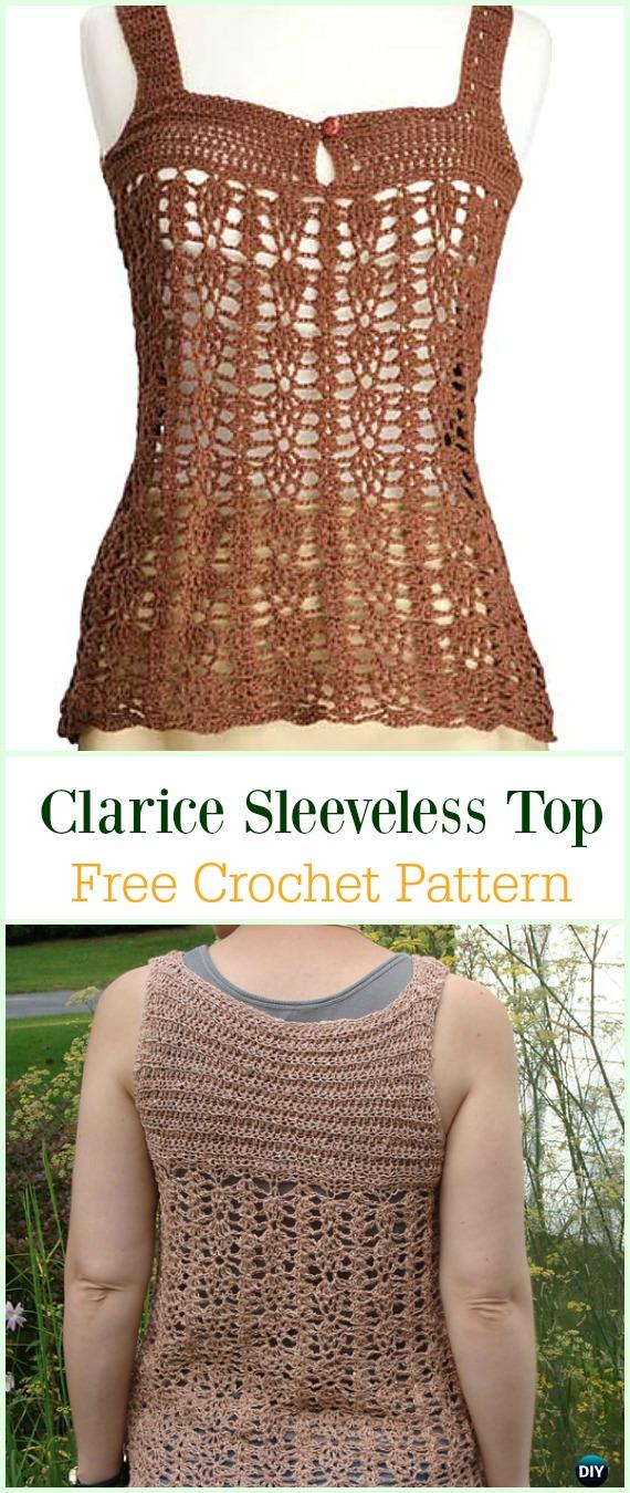 Crochet Clarice Sleeveless Top Free Pattern-Crochet Summer Top Free Patterns