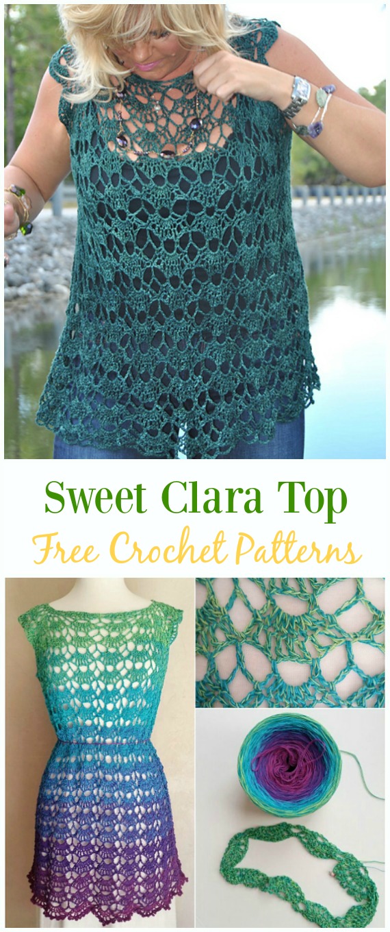 Crochet Sweet Clara Top Free Pattern Video -Crochet Summer Top Free Patterns