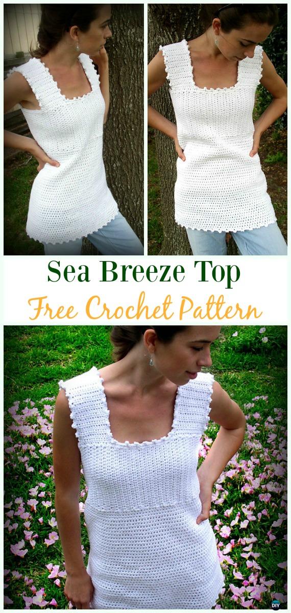 Crochet Sea Breeze Top Free Pattern -#Crochet Summer #Top Free Patterns