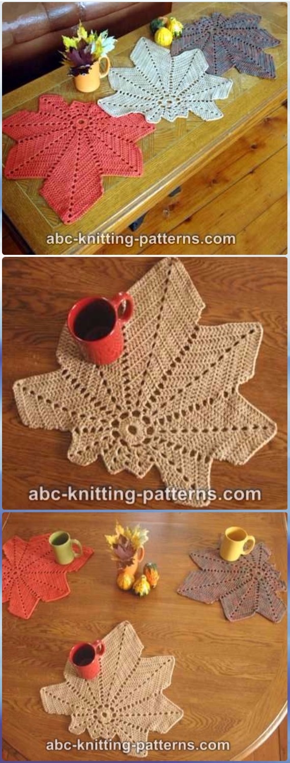 Crochet Chestnut Leaf Table Runner Free Pattern- Crochet Table Runner Free Patterns