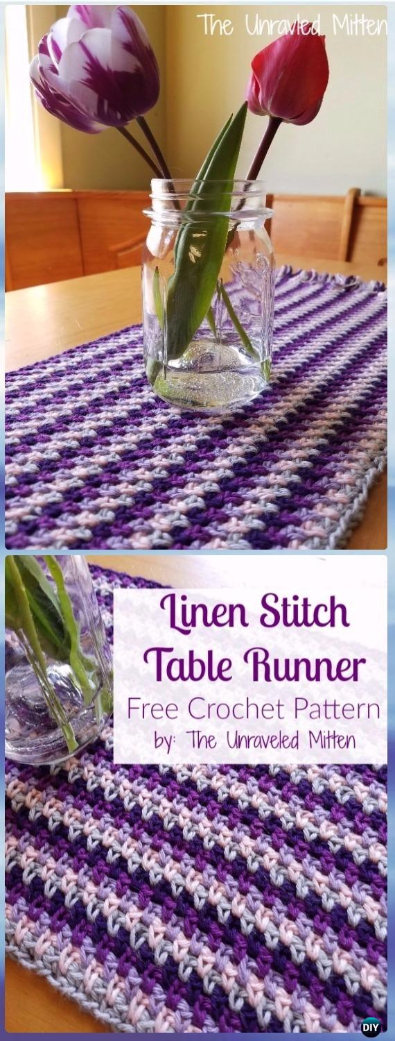 Crochet Linen Stitch Crochet Table Runner Free Pattern- Crochet Table Runner Free Patterns