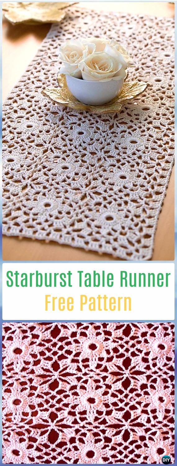 Crochet Starburst Table Runner Free Pattern - Crochet Table Runner Free Patterns