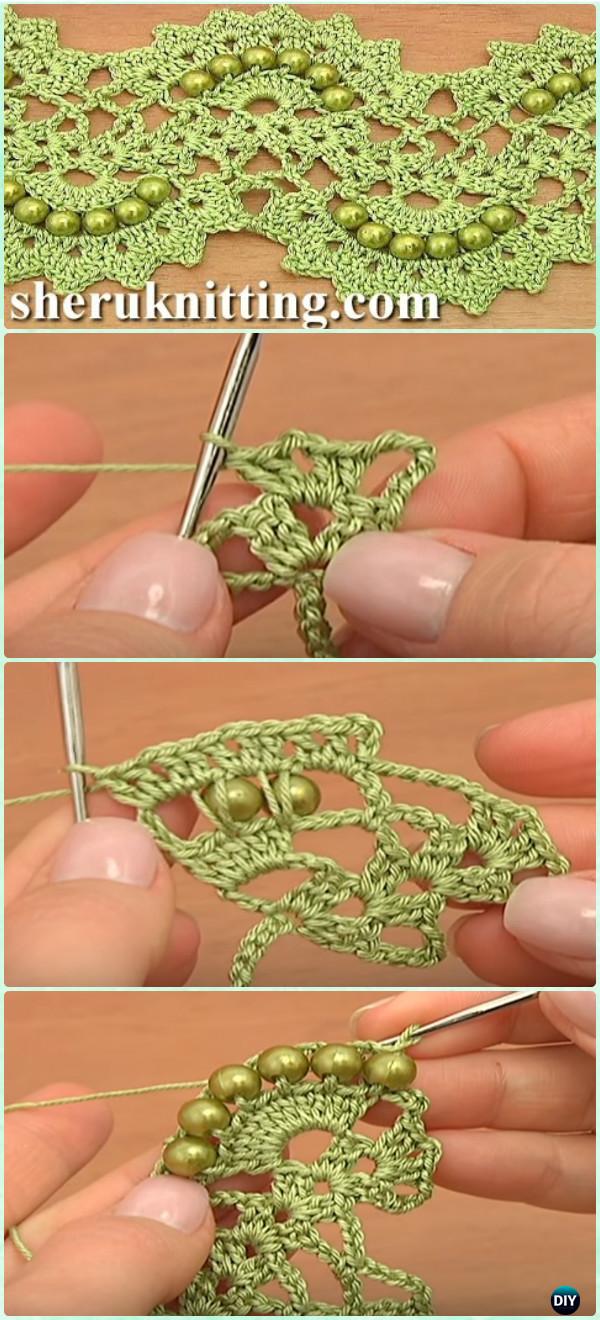 Crochet Beaded Lace Tape Free Pattern Video - Crochet Tape Free Patterns 