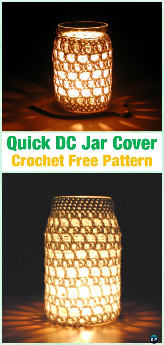 Crochet Quick DC Jar Cover Free Pattern By Annemarie Benthem