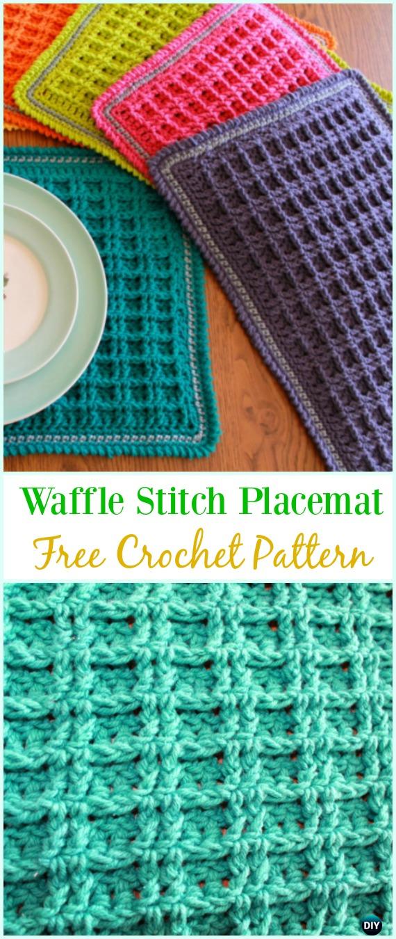Crochet Double Waffle Stitch Placemat Pattern 