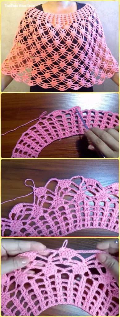 Crochet Easy Pinitas Poncho Free Pattern- Crochet Women Capes & Poncho Patterns