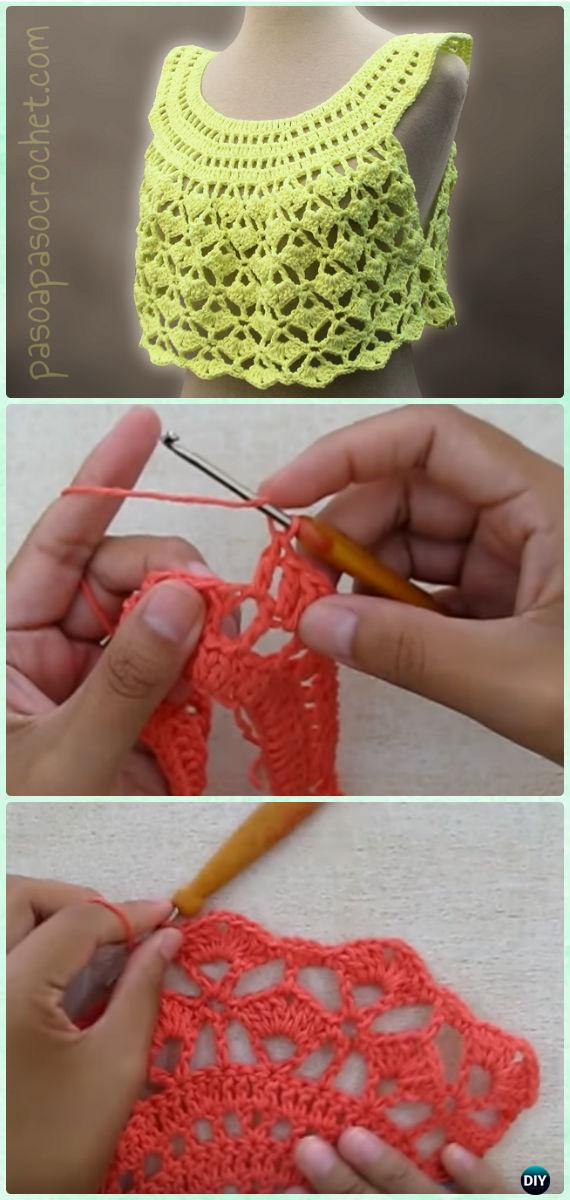 Crochet Top & Blouse (All Sizes) Free Pattern - Women #CropTop; Free #Crochet; Patterns [Summer Edition]