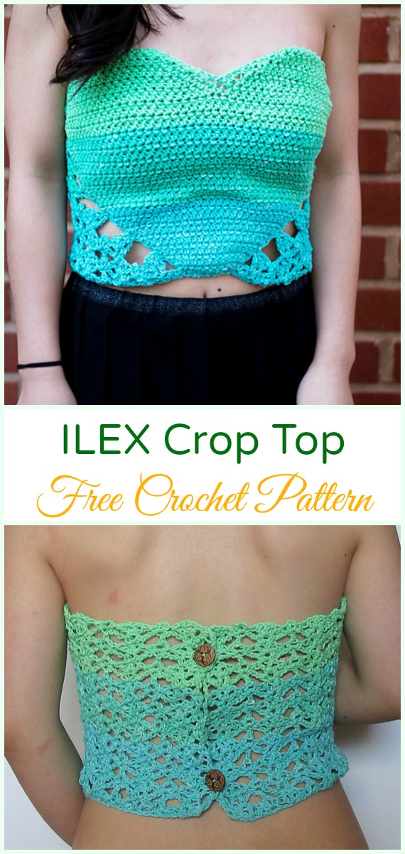 Crochet ILEX Crop Top Crop Top Free Pattern - #Crochet; Women #CropTop; Free Patterns