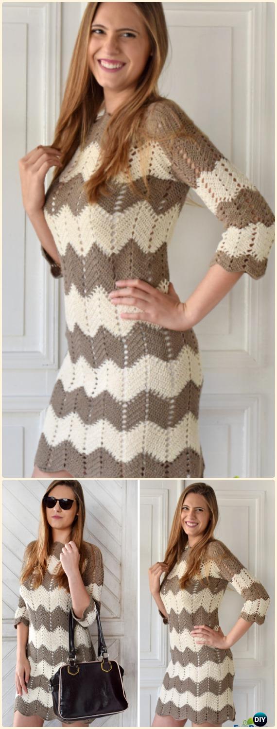 Crochet Chevron Dress Free Pattern - Crochet Women Dress Free Patterns