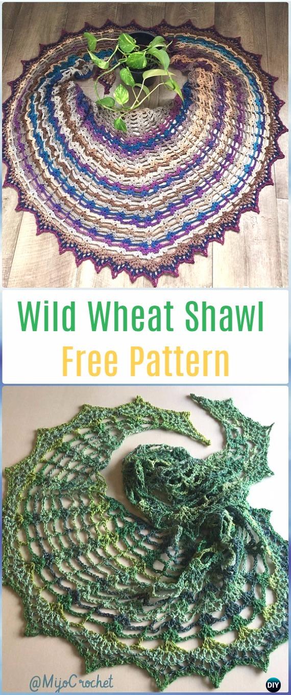 Crochet Wild Wheat Shawl Free Pattern - Crochet Women Shawl Sweater Outwear Free Patterns