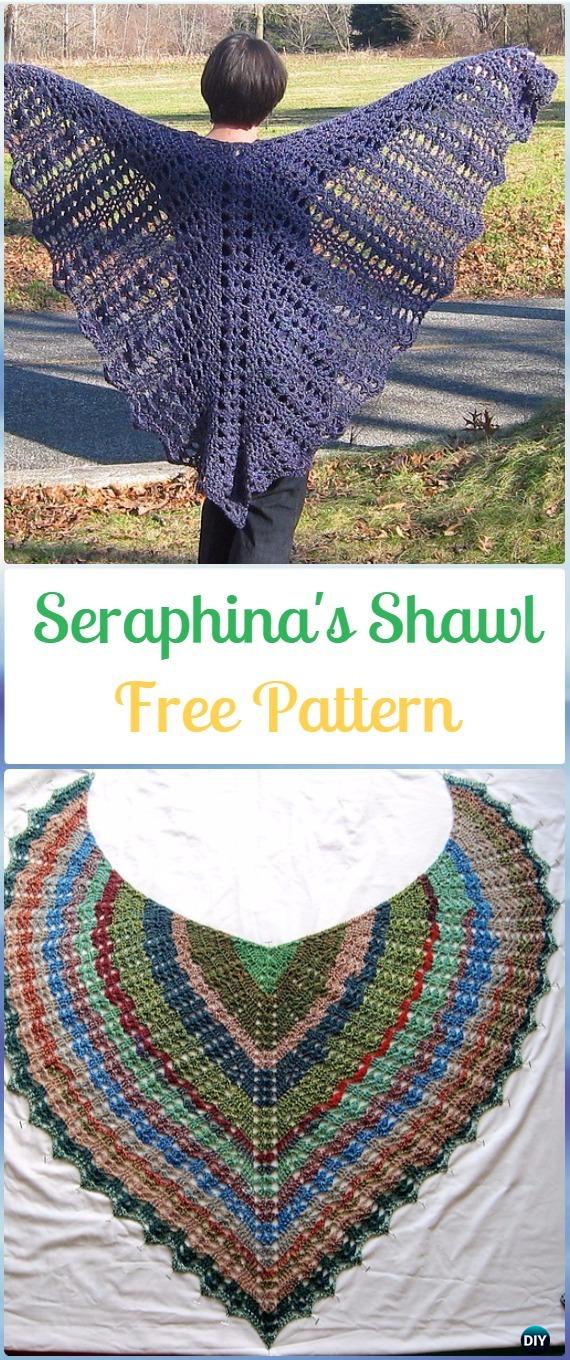 Crochet Seraphina's Shawl Free Pattern - Crochet Women Shawl Sweater Outwear Free Patterns