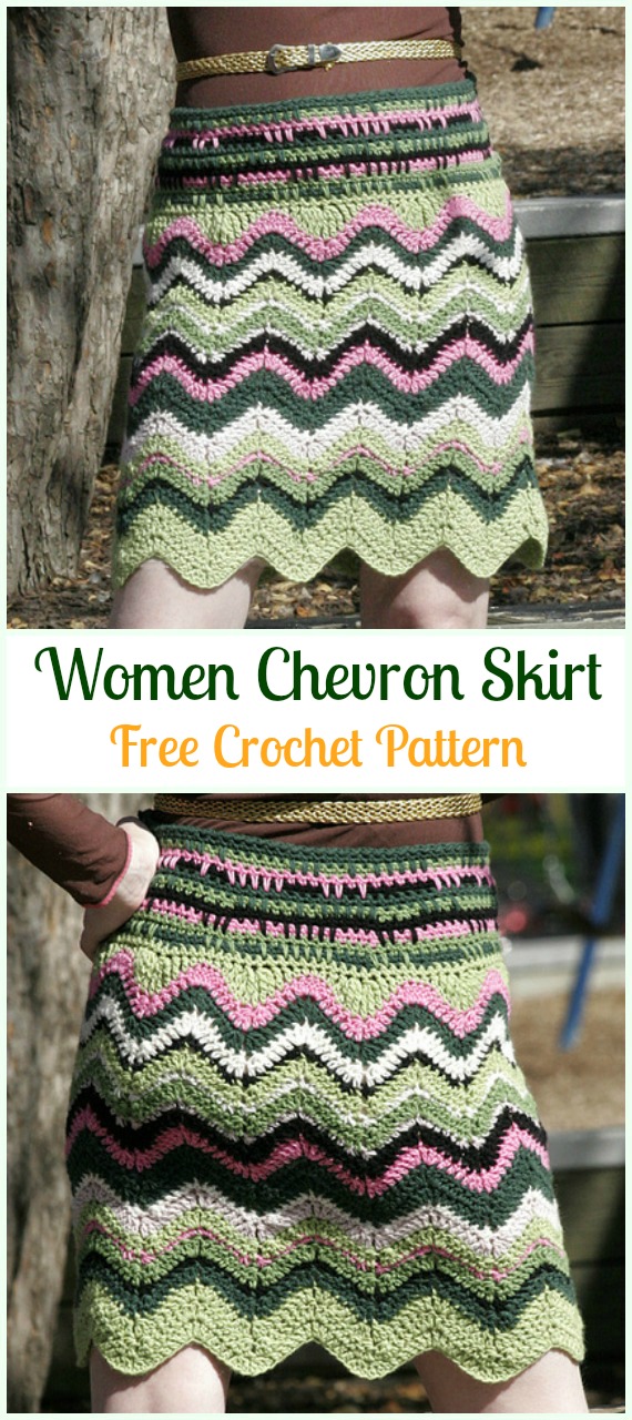 Crochet Chevron Skirt Free Pattern - Crochet Women Skirt Free Patterns