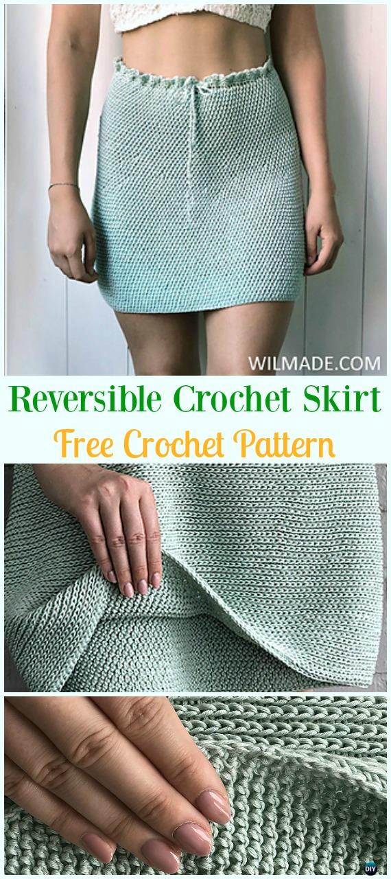 Reversible Crochet Skirt Crochet Free Pattern - #Crochet; Women #Skirt; Free Patterns