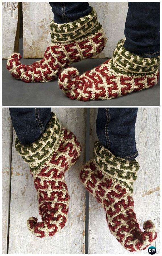 Crochet Elf Slippers Free Pattern - Crochet Women Slippers Free Patterns Crochet Elf Slippers Free Pattern - Crochet Women Slippers Free Patterns