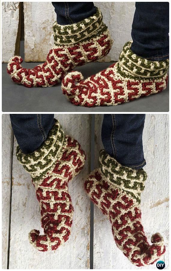 Crochet Elf Slippers Free Pattern - Crochet Women Slippers Free Patterns 