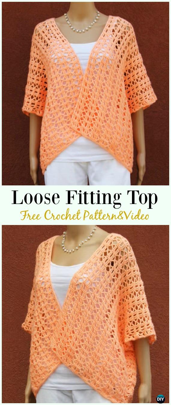 Crochet Loose Fitting Top Shrug Jacket Free Pattern - #Crochet Women Summer Jacket #Cardigan Free Patterns