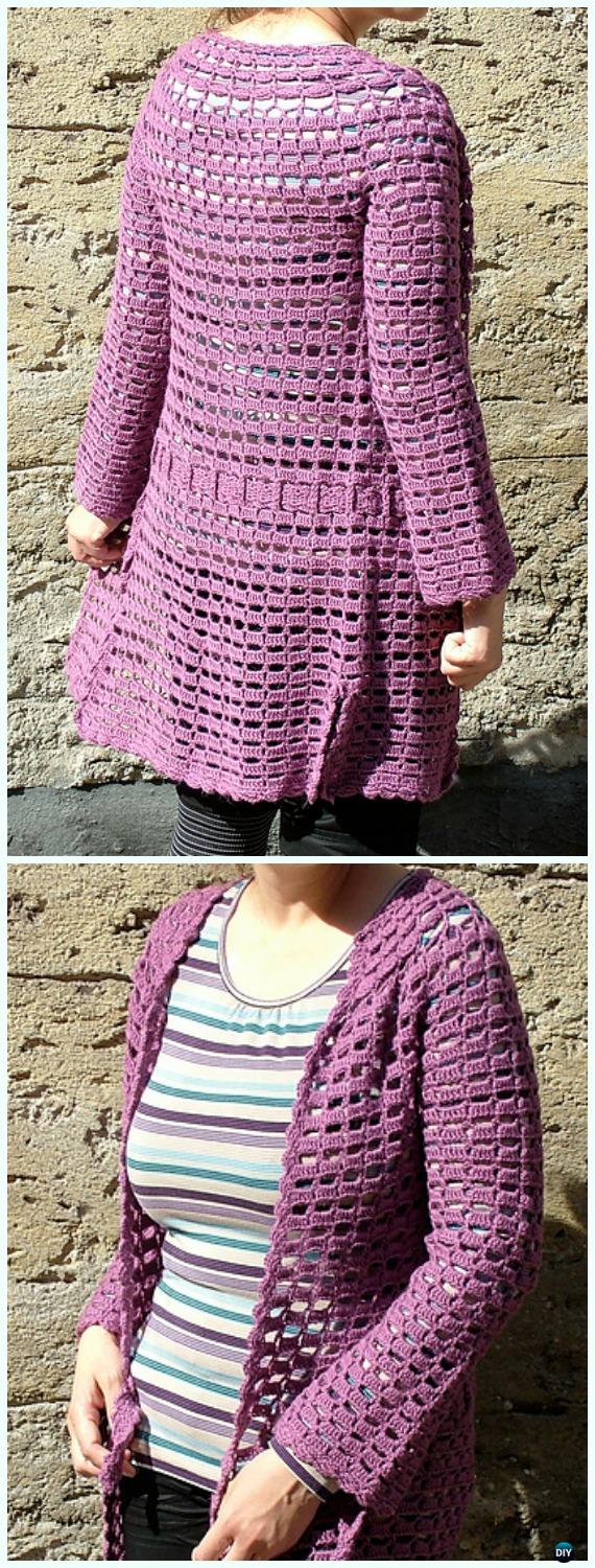 Crochet Women Summer Jacket Cardigan Free Patterns