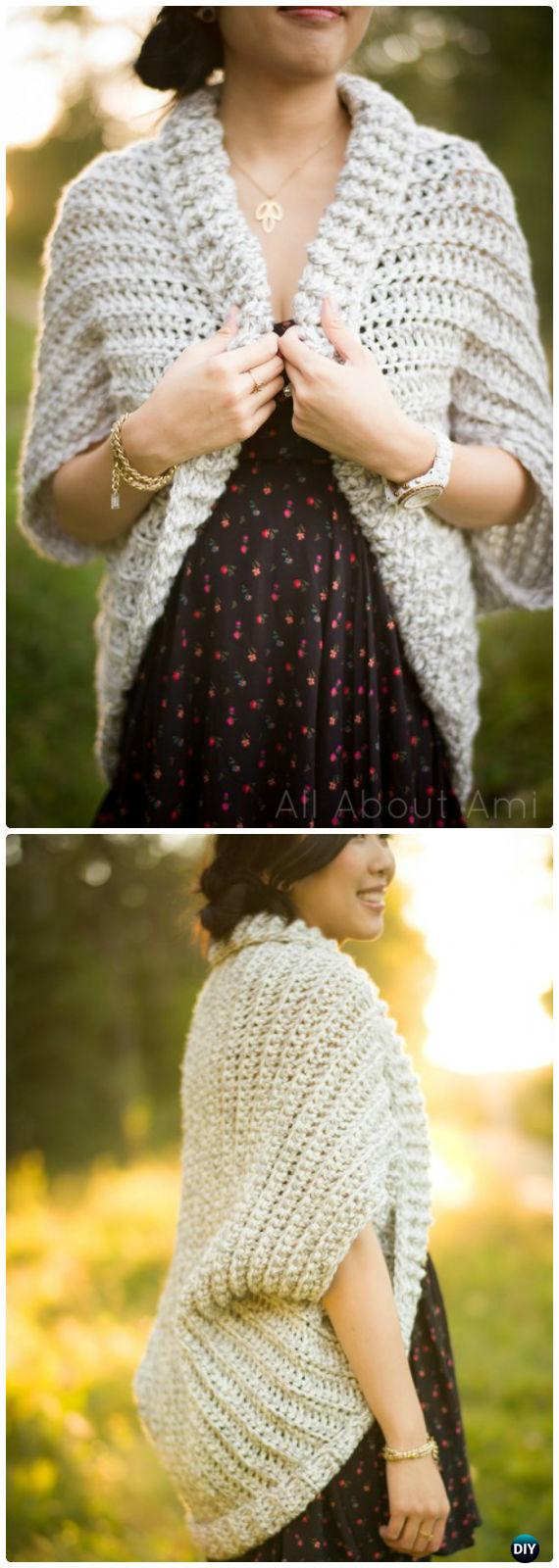 Crochet Easy Chunky Crochet Sweater Free Pattern - Crochet Women Sweater Coat-Cardigan Free Patterns