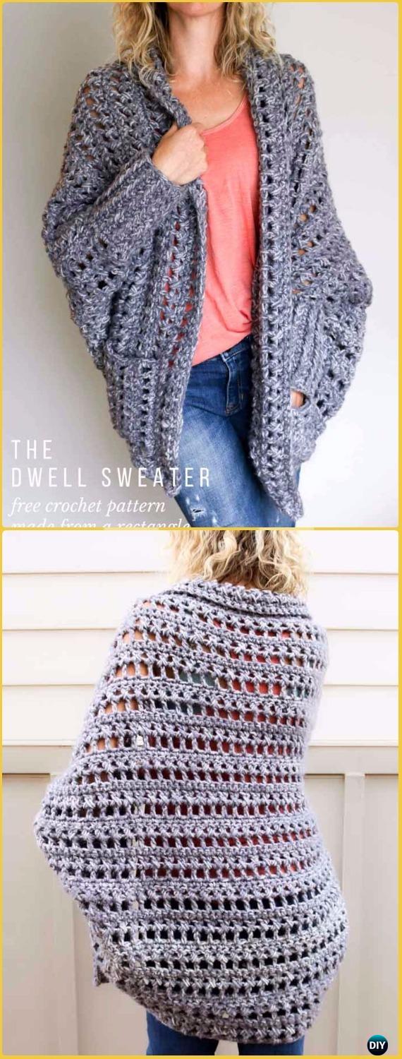 Crochet Chunky Sweater Coat Free Pattern - Crochet Women Sweater Coat & Cardigan Free Patterns