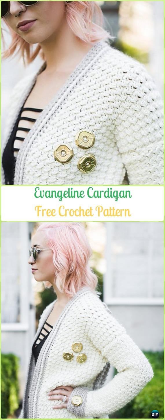 Crochet Evangeline Cardigan Free Pattern - Crochet Women Sweater Coat & Cardigan Free Patterns