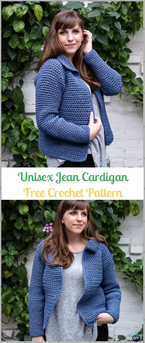 Crochet Jean Jacket Cardigan Free Pattern - Crochet Women Sweater Coat & Cardigan Free Patterns