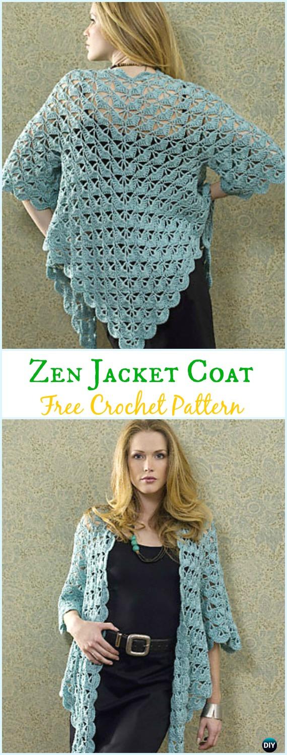 Crochet Zen Jacket Cardigan Free Pattern - Crochet Women Sweater Coat & Cardigan 