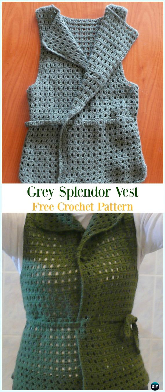 Crochet Belted Vest Free Pattern - #Crochet; Women #Vest; Free Patterns