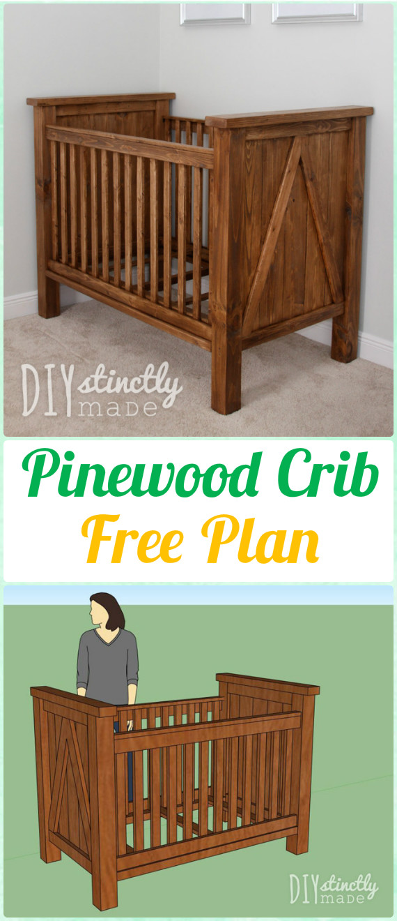 DIY Pinewood Crib Instruction - DIY Baby Crib Projects [Free Plans]