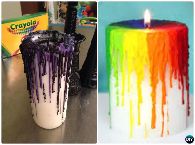 DIY Halloween Witch Crayon Drip Candle Craft Projects with Instruction