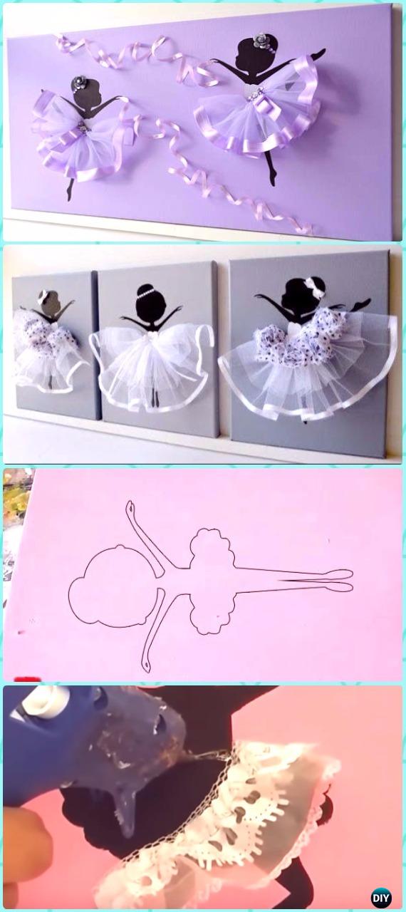 DIY Ribbon Ballerina Canvas Instruction [Video]- DIY Canvas Wall Art Ideas Tutorials