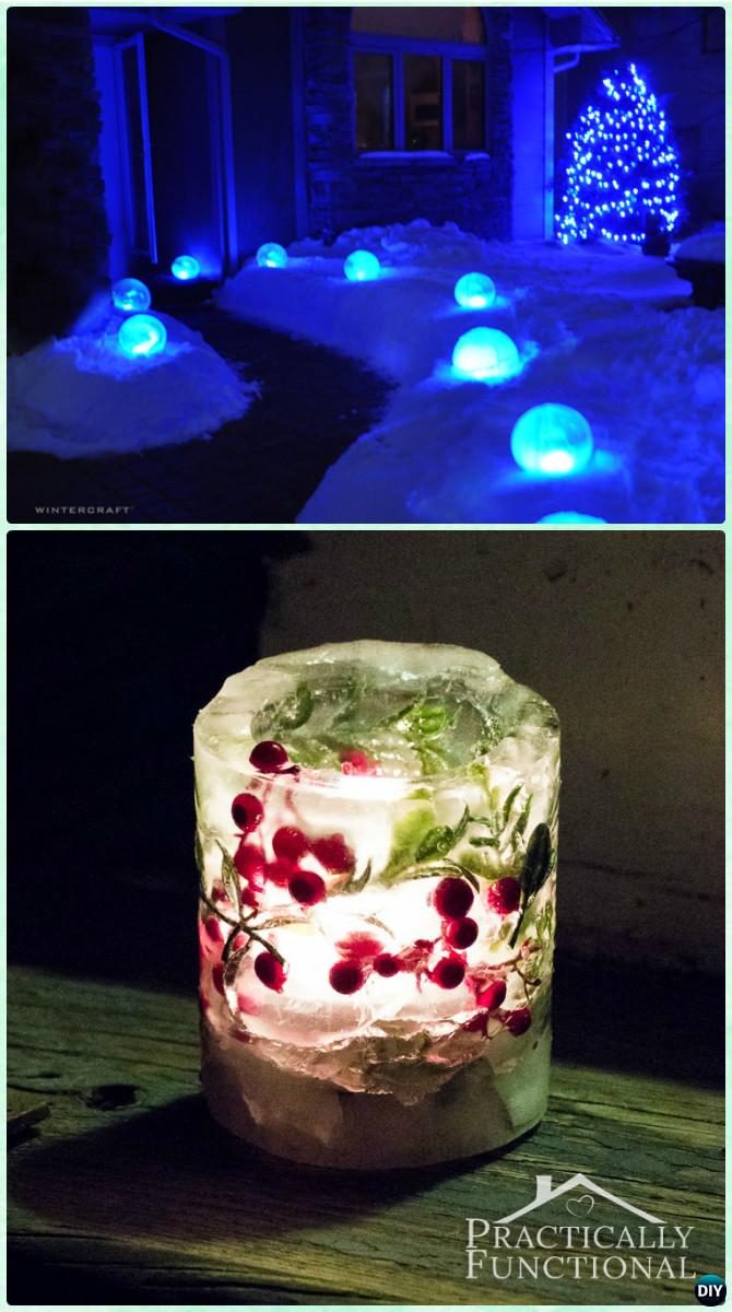 DIY Ice Luminaries Christmas Lights Instruction -DIY Christmas Lights Ideas Crafts