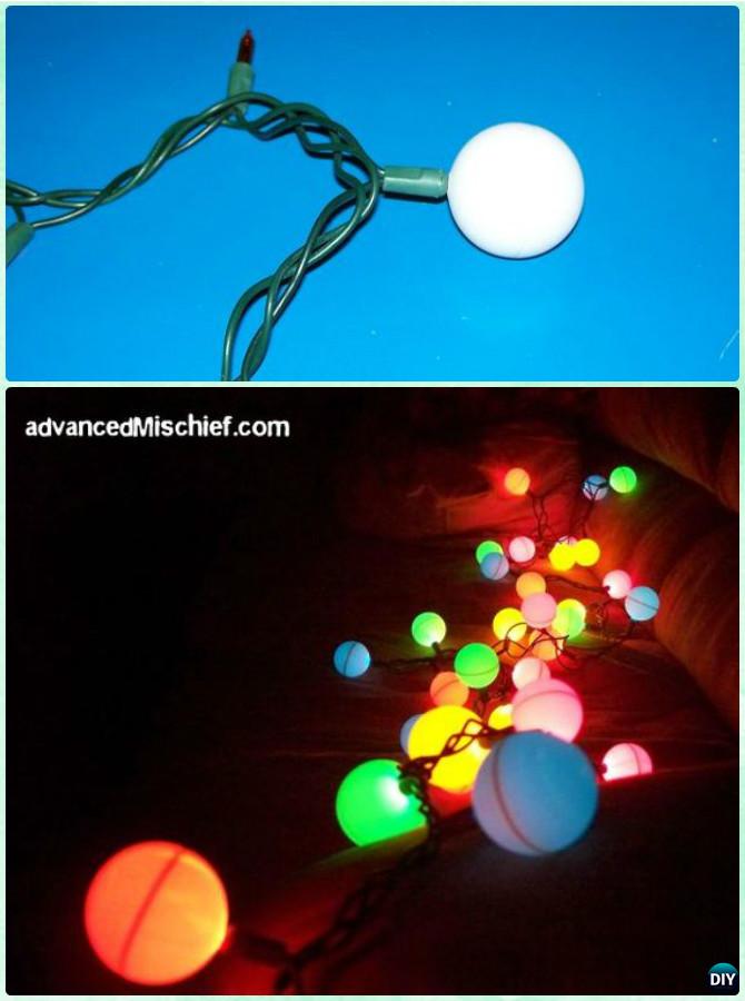 DIY Ping Pong Ball String Lights-DIY Christmas Lights Ideas Crafts