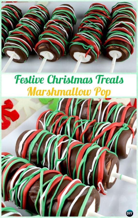 DIY Festive Christmas Marshmallow Pop Instructions-DIY Christmas Marshmallow Pop Ideas Recipes 