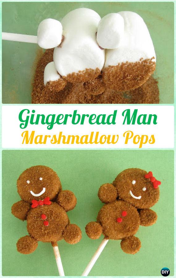 DIY Marshmallow Gingerbread Man Pops Instructions-DIY Christmas Marshmallow Pop Ideas Recipes 