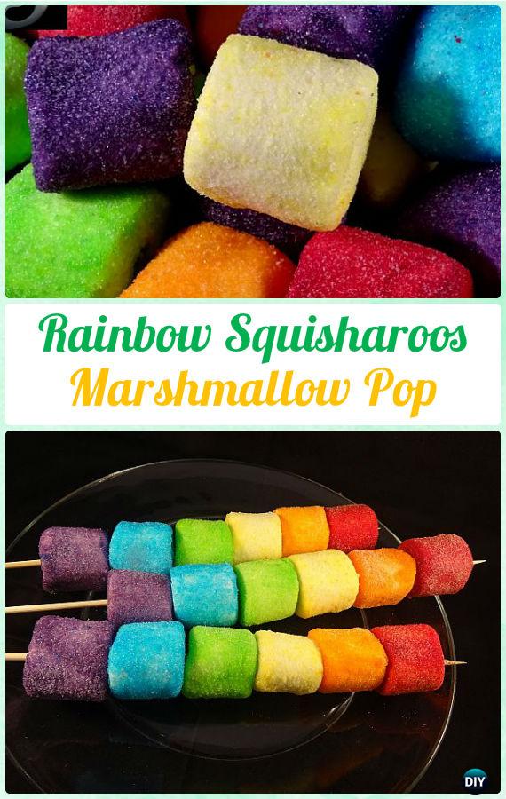 DIY Rainbow Squisharoos Marshmallow Pop Instructions-DIY Christmas Marshmallow Pop Ideas Recipes 