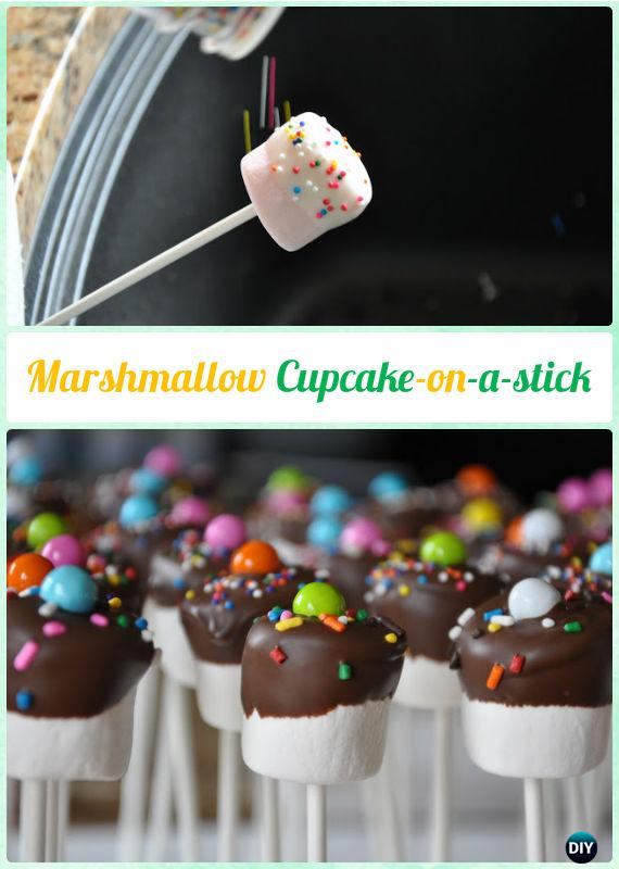 DIY Marshmallow Cupcake-on-a-stick Instructions-DIY Christmas Marshmallow Pop Ideas Recipes 