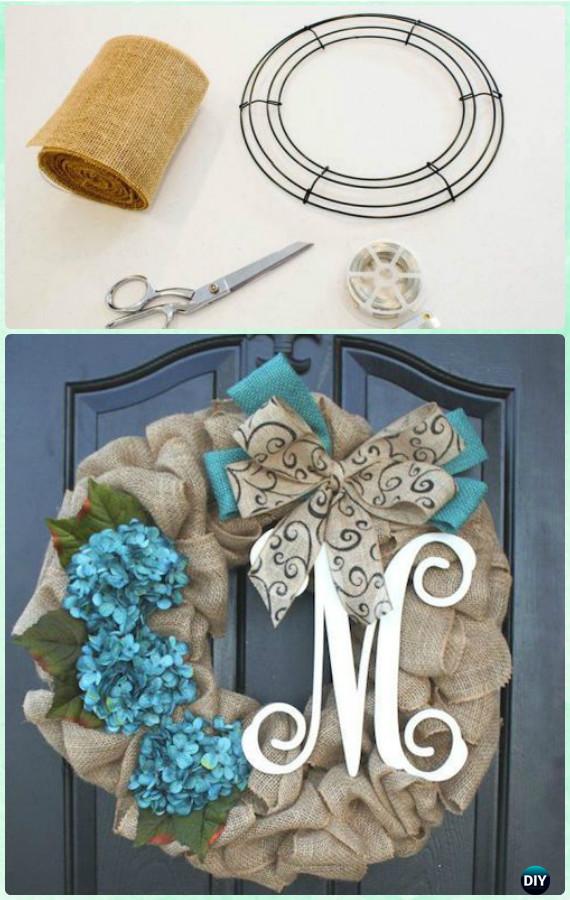 DIY Burlap Wreath Instructions- Christmas Wreath Craft Ideas Holiday Decoration