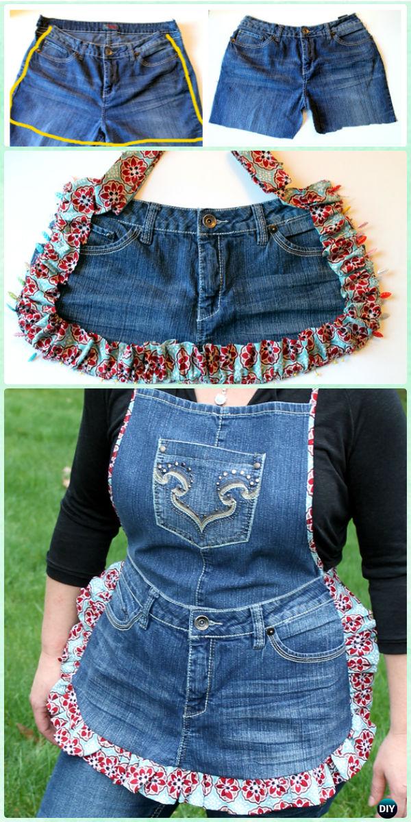DIY Recycled Jean Farm Girl Apron Instructions - DIY Craft Projects You Can Make and Sell
