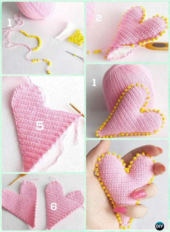 Crochet 3D Beaded Heart Free Pattern- Crochet Heart Free Patterns 