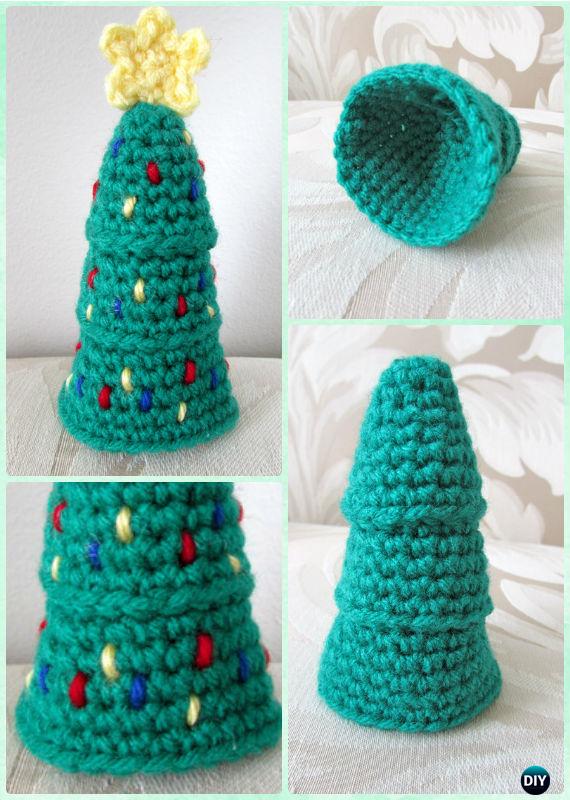 DIY Crochet Layered Christmas Tree Ornament Free Pattern - Crochet Christmas Ornament Free Patterns