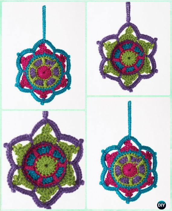 Jewelled Snowflake Ornament Crochet Free Pattern - DIY #Crochet; #Christmas; #Ornament; Free Patterns