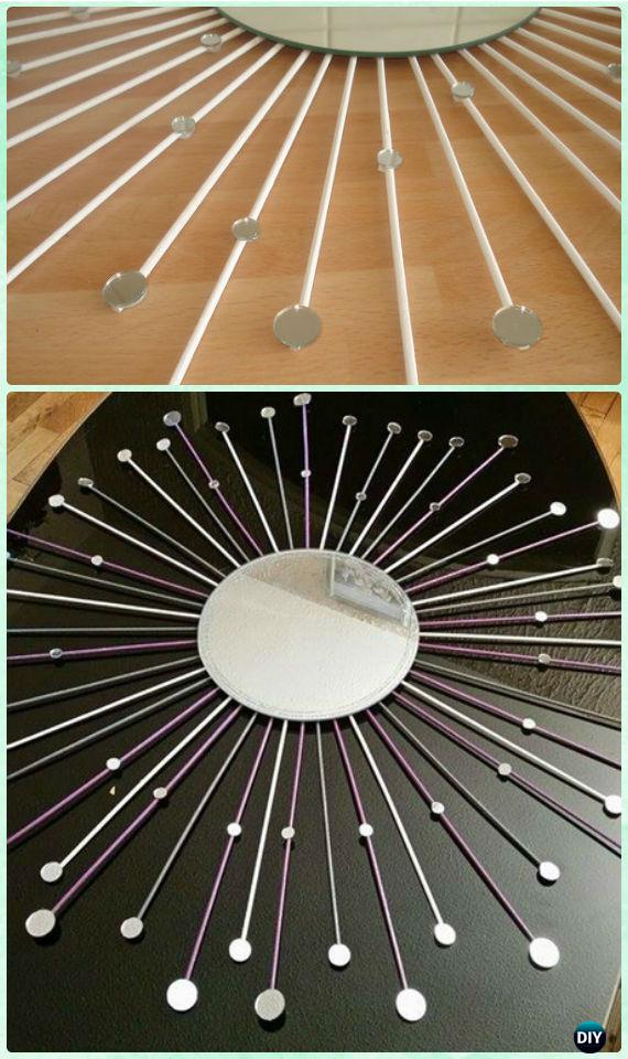 DIY Mirror over Mirror Sunburst Mirror Frame Instruction -DIY Decorative Mirror Frame Ideas and Projects