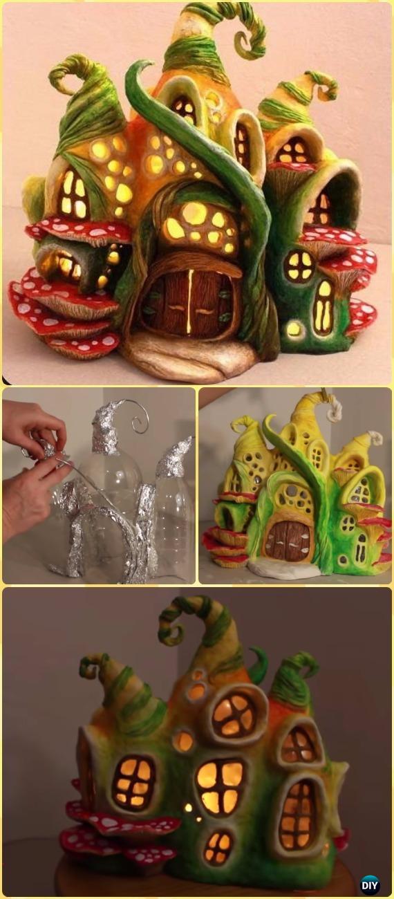 DIY Plastic Bottle Enchanted Fairy House Lamp Tutorial Vdieo - DIY Fairy Light Projects & Instructions