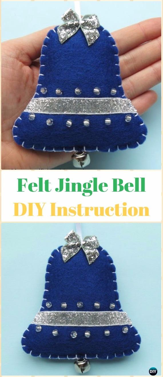DIY Felt Jingle Bell Ornament Instructions - DIY Felt Christmas Ornament Craft Projects [Picture Instructions]