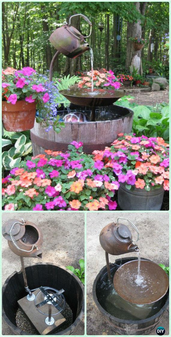 DIY Tea Pot Fountain Instruction - DIY Fountain Landscaping Ideas & Projects